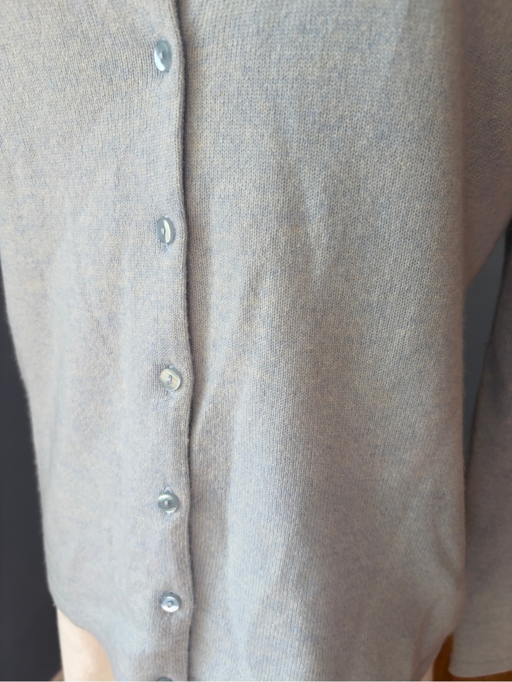 Lord & Taylor 100% Cashmere Cardigan Sweater Light Blue Petite Medium PM - Picture 4 of 8